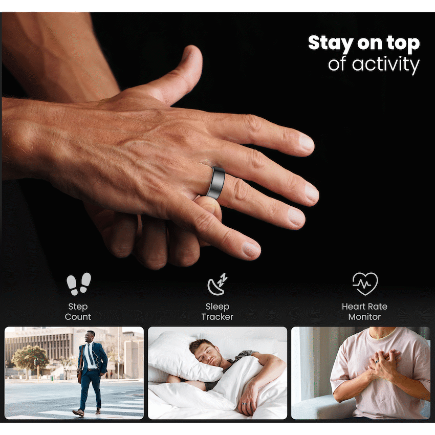 Volkano Ring Series Smart Ring with Charging Case - 20mm