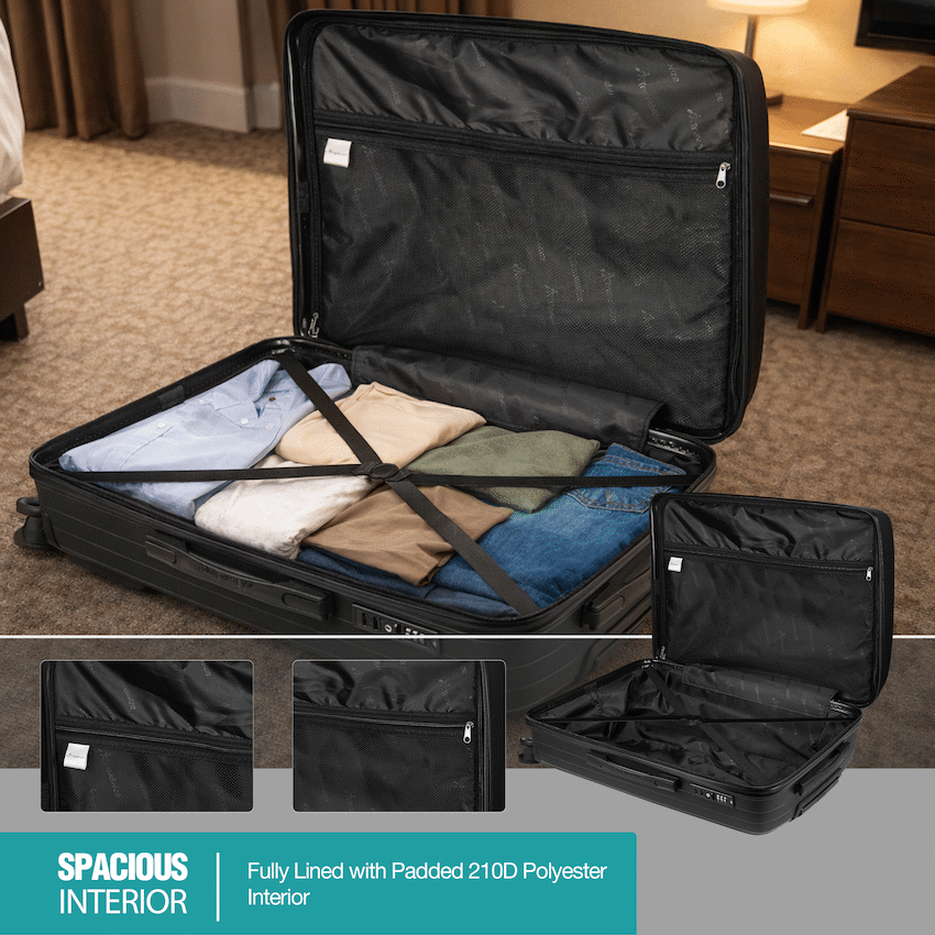 Travelwize Ripple PP 4-Wheel Spinner 75cm Luggage - Black