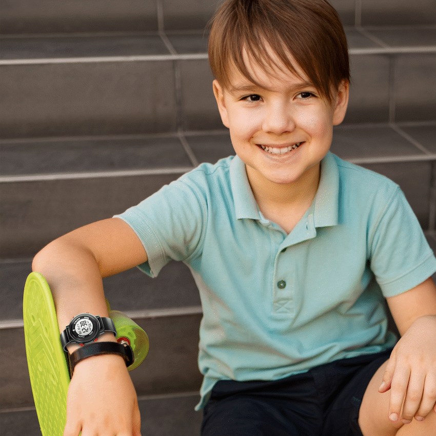 Volkano Kids Digital Watch with Apple Find My - 3ATM Waterproof (Anti-Lost) - Black