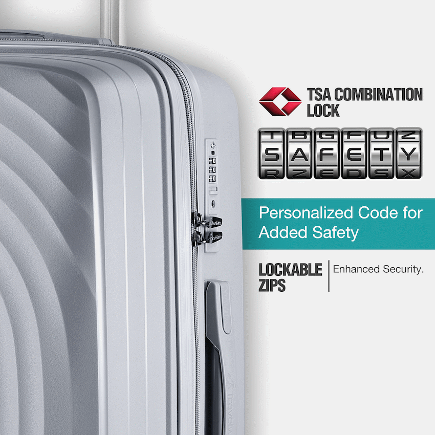 Travelwize Ripple PP 4-Wheel Spinner 65cm Luggage - Platinum