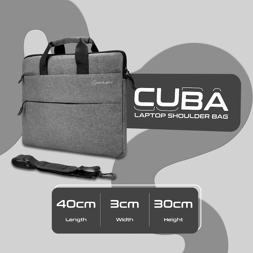 Amplify Cuba 15.6" Laptop Shoulder Bag Grey - Guards On Duty Shop & Security Guards