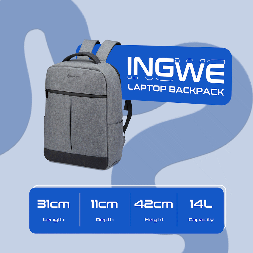 Amplify Ingwe 15.6"Laptop Backpack Black/Charcoal - Guards On Duty Shop & Security Guards
