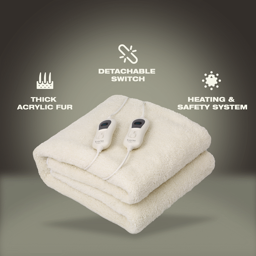 Elektra Comfort Electric Blanket - Queen - Fur