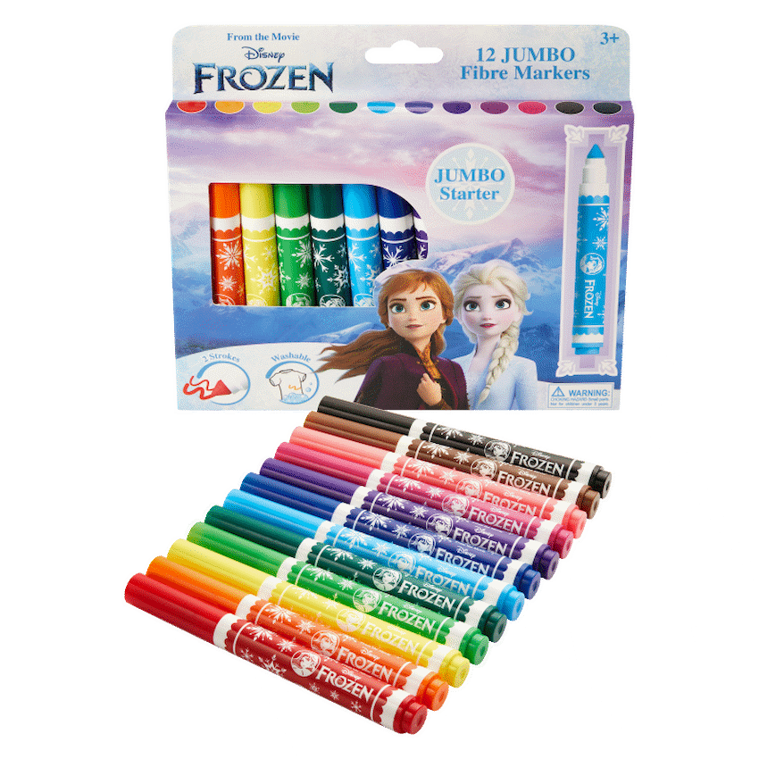Frozen 12 Jumbo Fibre Markers Multi
