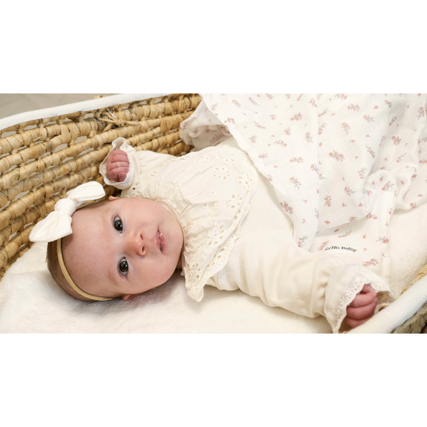 Echo Baby Bow Headbands - Set of 3 (Bone, white, pink)