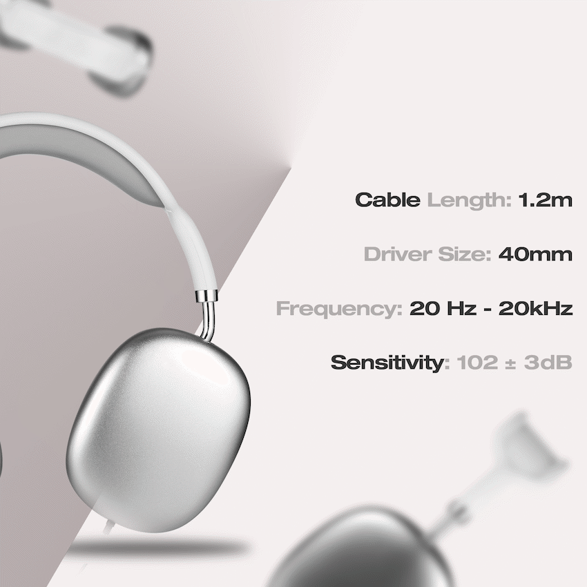 Amplify Zenith Series Aux Headphones - White - Guards On Duty Shop & Security Guards