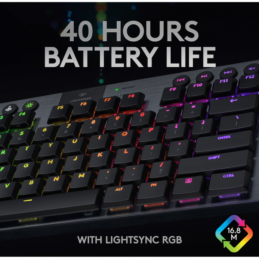 Logitech(R) G915 TKL LIGHTSPEED Wireless RGB Mechanical Gaming Keyboard - GL Tactile - Carbon - Guards On Duty Shop & Security Guards