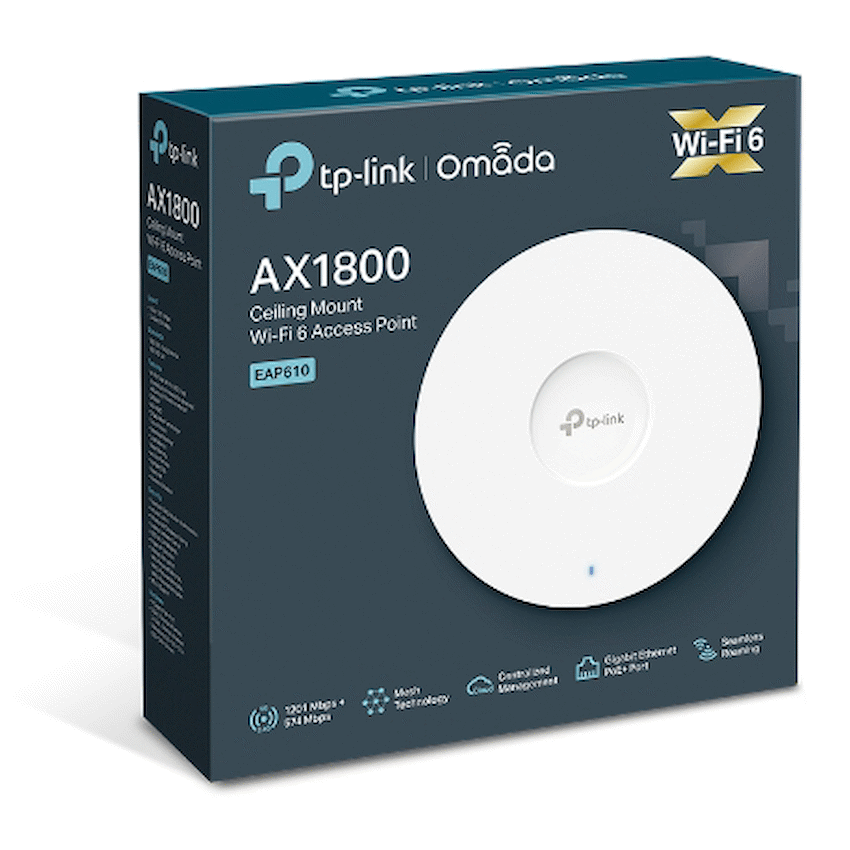 Omada TP-Link EAP610 AX1800 Ceiling Mount Wi-Fi 6 Access Point