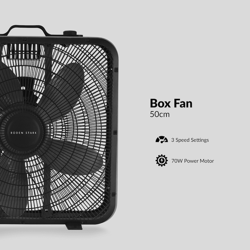Boden Stark 50cm Box Fan - Black - Guards On Duty Shop & Security Guards
