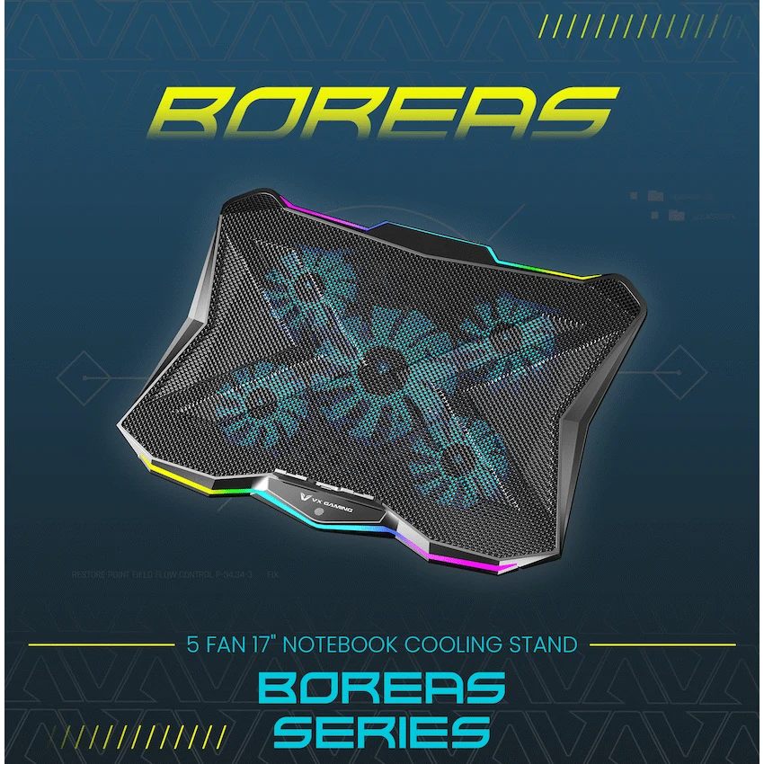VX Gaming Boreas Series 5-Fan 17" Notebook Cooling Stand
