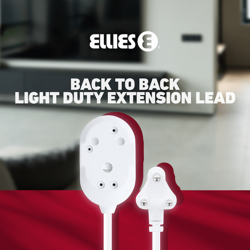 Ellies Back-to-Back Light-Duty Extension Lead - 3m
