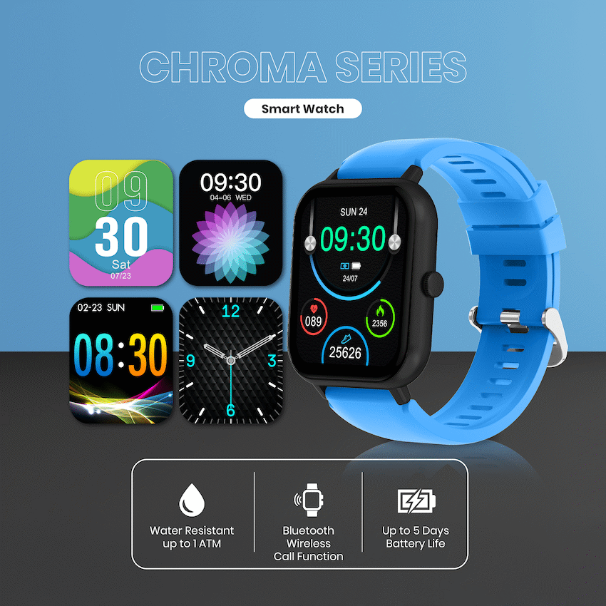 Volkano Chroma Series Smartwatch with Blue Strap