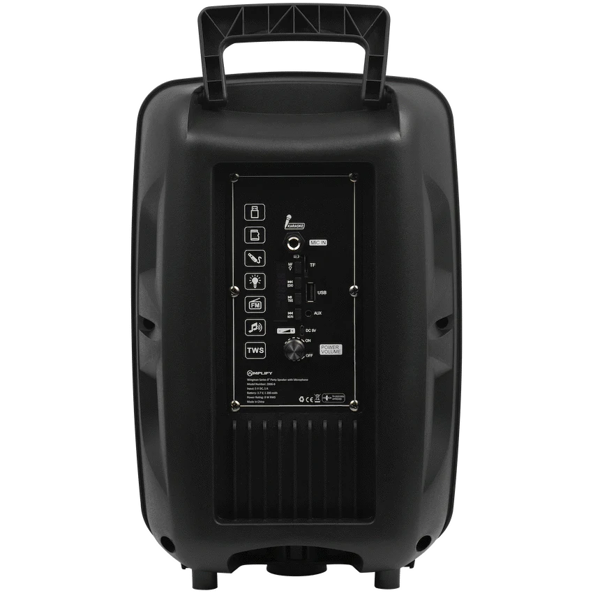 Amplify Wingman Series 8" Party Speaker with Microphone - Black