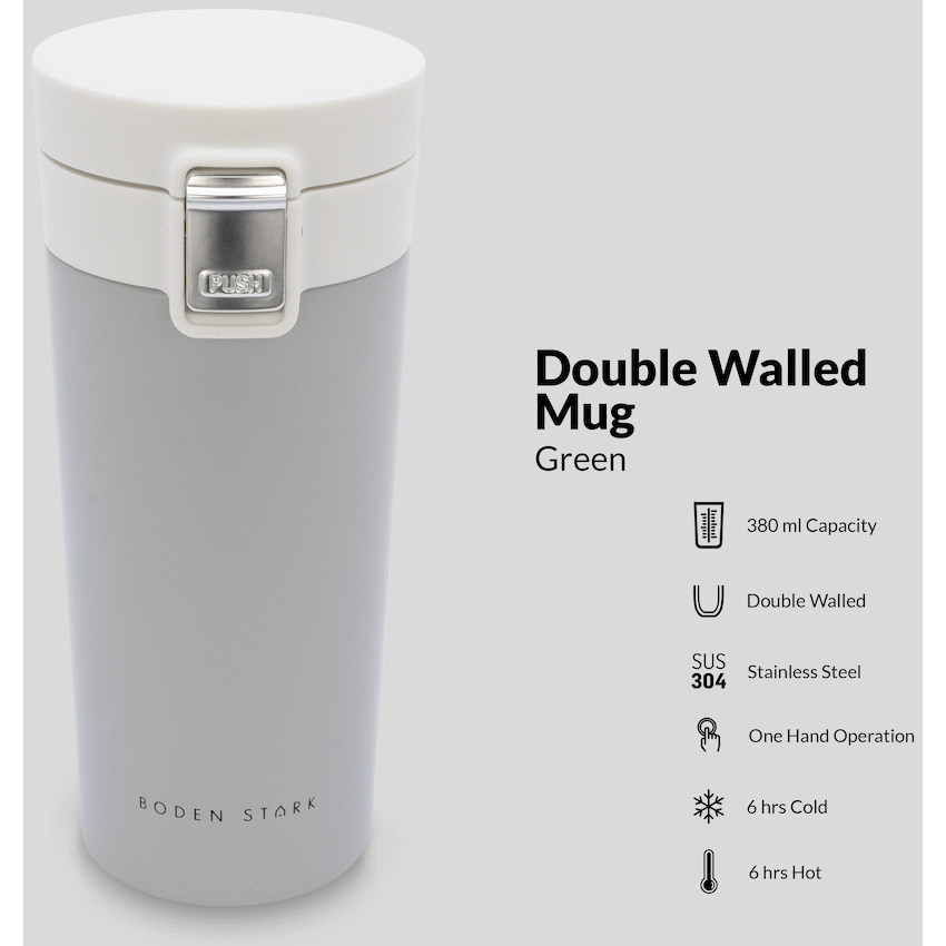 Boden Stark 380ml Travel Mug - Grey