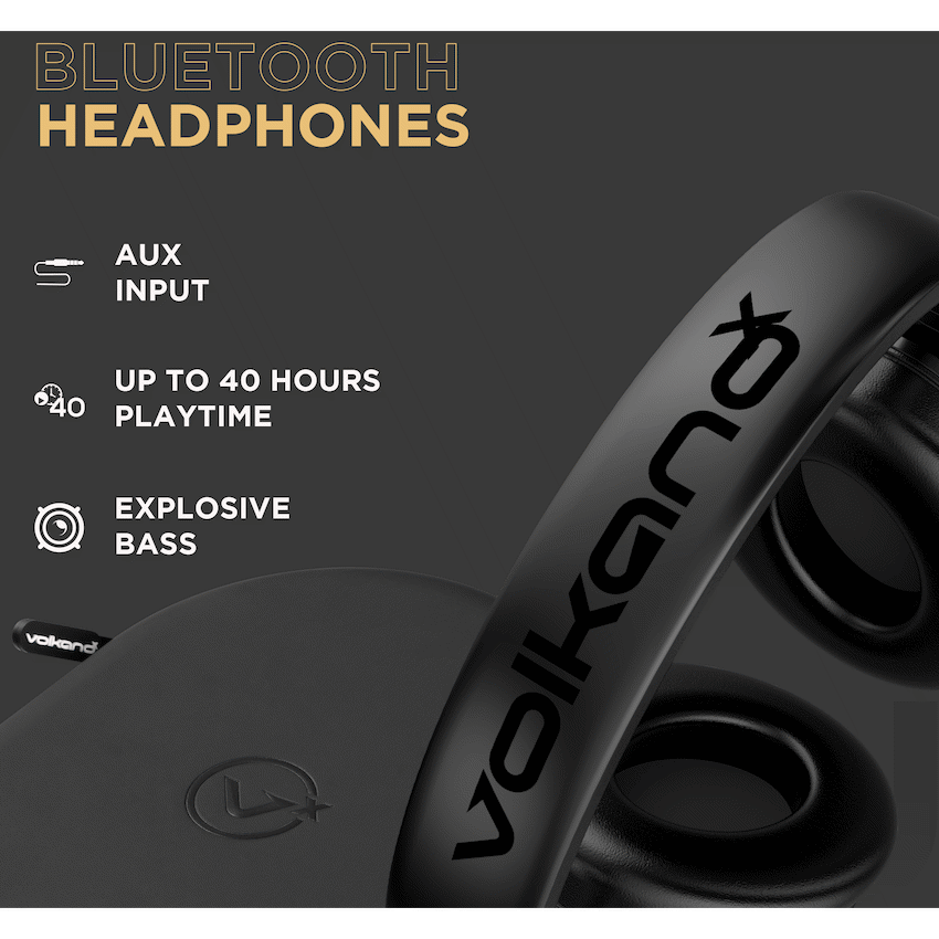 VolkanoX Silenco Series Active Noise-Cancelling Bluetooth Headphones - Black