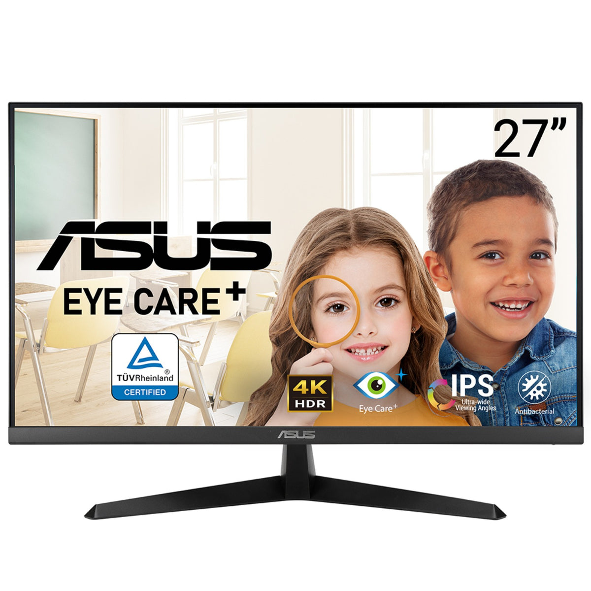 ASUS VY27UQ | 27 4K UHD IPS | HDR10 |350 NITS | Adaptive Sync | HDMI 2.0 | DisplayPort 1.4 | Eye Care Plus | Antibacterial Trea