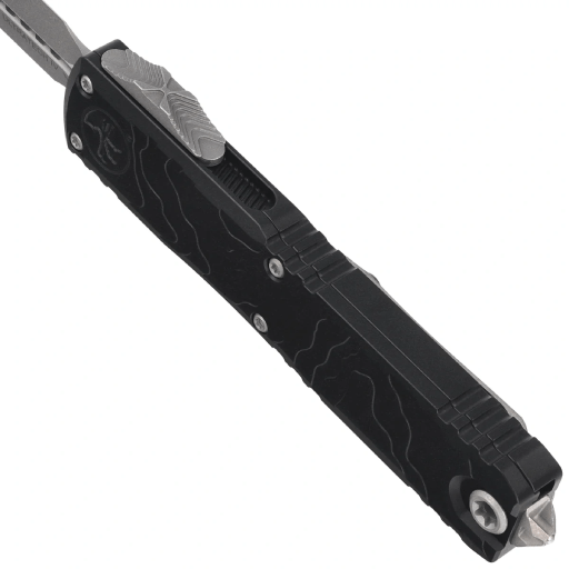 Microtech Ultratech Spartan Gen IV Topographic Deep Engraved Apocalyptic OTF Knife – 12234TP-10AP