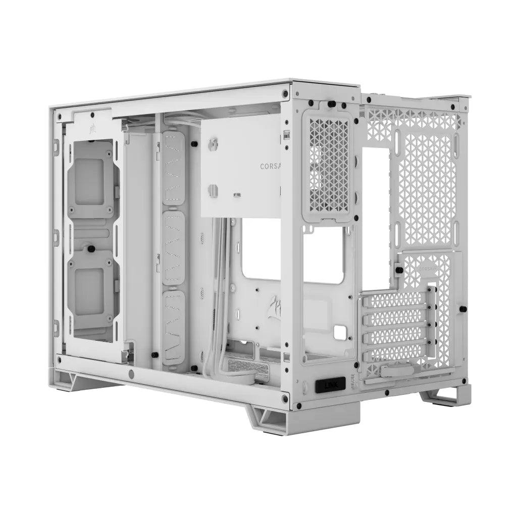 2500D Airflow White Mid-Tower Dual Chamber PC Case; 2x 3.5'' |  2x 2.5'' Drive Bays; Up to 360mm Radiator compatible