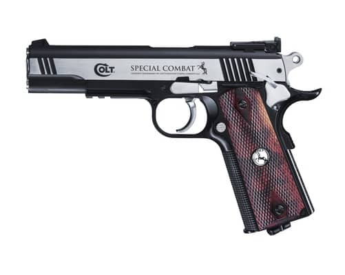 Umarex Colt Special Combat Classic SLV-BRN 4.5mm (.177) 5.8096 CO₂ BB Air Pistol – Full Metal 1911 Replica