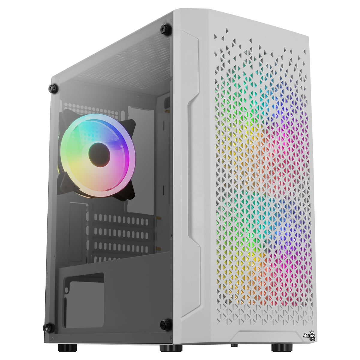 Aerocool Trinity Mini White tower case - 2x 140mm and 1x 120mm RGB included - Micro ATX - 2x3.5'' or 3x 2.5'' - 240mm radiator