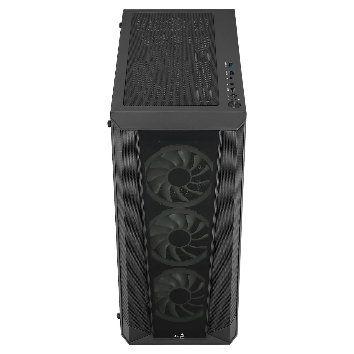 Aerocool Prism ARGB Black Mid tower case - 120mm ARGB Fan x 4; 6-port ARGB control hub - ATX - 2x 2.5'' or 2x3.5'' - 360 Radiato