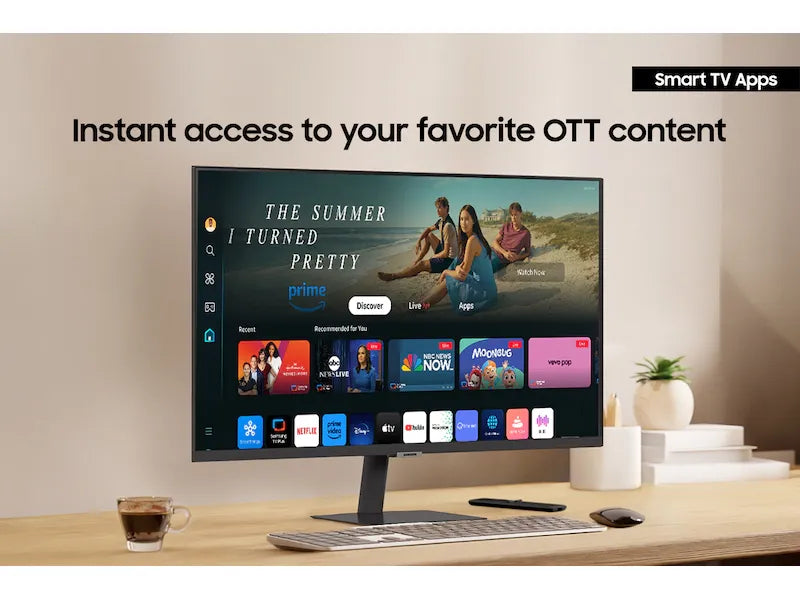 SAMSUNG SMART M70D FLAT 32" DISPLAY VA RESPONSE:5MS GTG AR: 16:09 RESOLUTION: 4K(3,840 X 2,160) (UHD) RR: 60HZ HDMI (X1) USB-C, DP SPEAKER: NO POWER SUPPLY: EXTERNAL TILT: YES SWIVEL: YES PIVOT: YES HEIGHT ADJUST: YES VESA: YES ACCESSORIES: HDMI CABLE, PO - Guards On Duty Shop & Security Guards