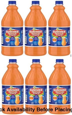 6 X 2L VITA SUN SUMMER TROPICAL PUNCH (Sold 6 X 2 L Per Case) Vita Sun Summer TROPICAL PUNCH 2L