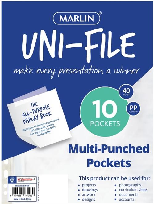 Marlin A4 File Pockets Sleeves 10&Apos;S
