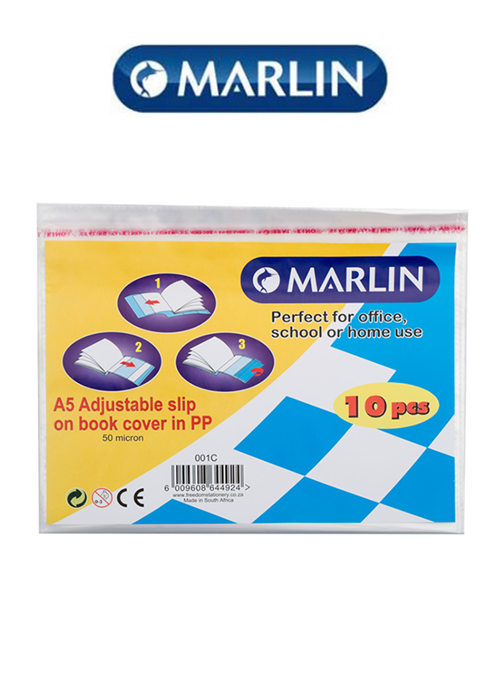 Marlin A5 Slipon Plastic Book Covers 50 Micron