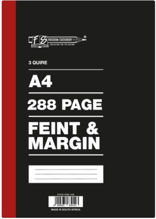 Freedom A4 3 Quire Hard Cover Counter Book 288 Page