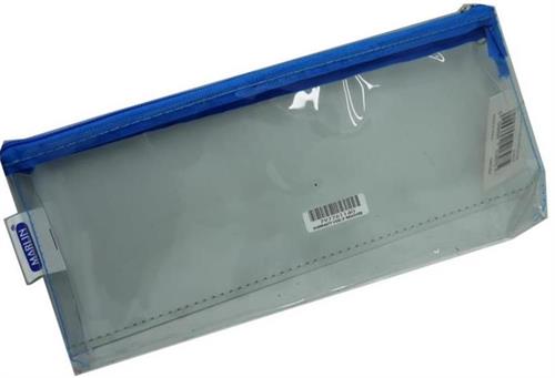 Marlin Clear Pvc 23Cm Pencil Bag Blue Zip 23Cm X 11Cm