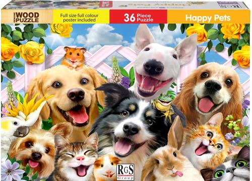 Rgs 36Pc Happy Pets Wooden Puzzle