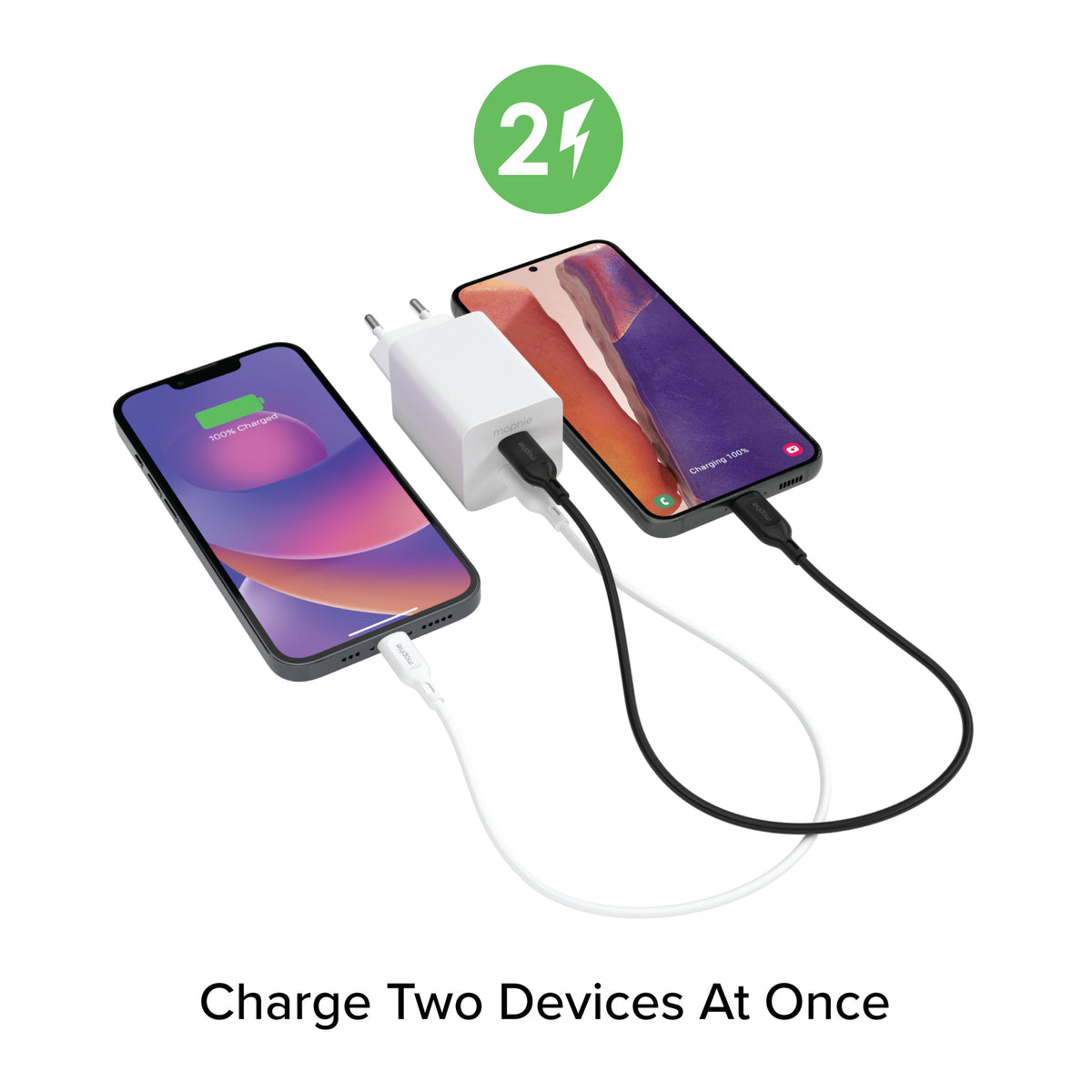 mophie-Essentials-Power Adapter-Dual USB-C-PD-50W-White-EU