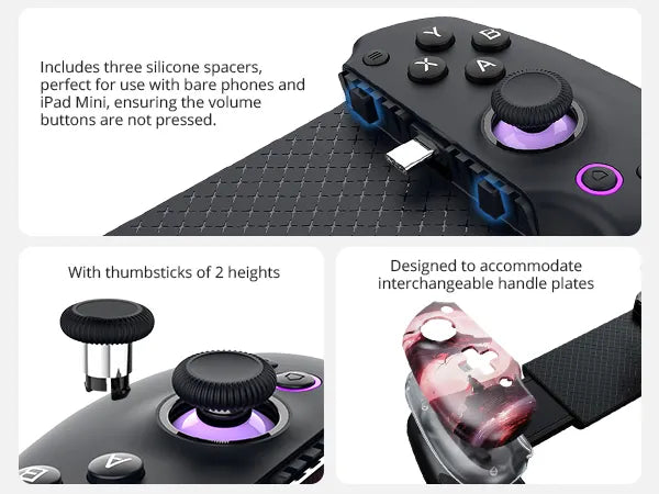 Abxylute S9 Mobile controller - USB-C + Bluetooth: Supports a wide range of phone/tablet devices compatibility;