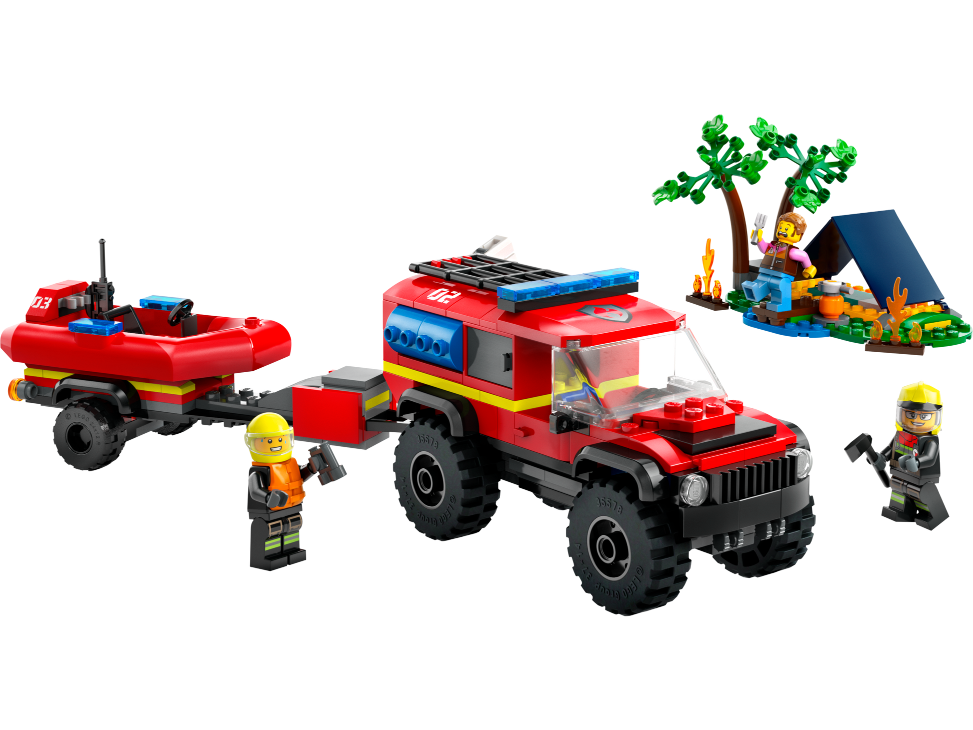 LEGO 4x4 Fire Truck with Rescue Boat — Set 60412