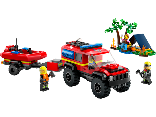 LEGO 4x4 Fire Truck with Rescue Boat — Set 60412