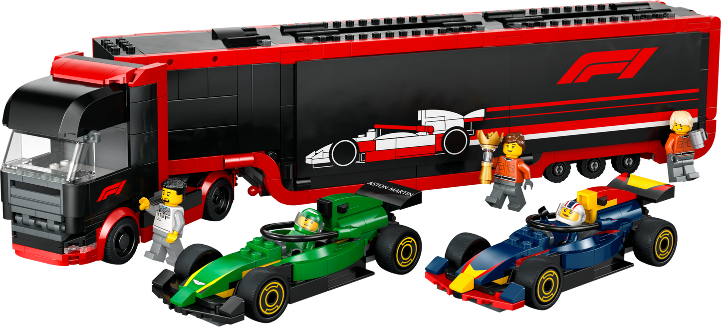 LEGO F1® Truck With RB20 & AMR24 F1® Cars — Set 60445