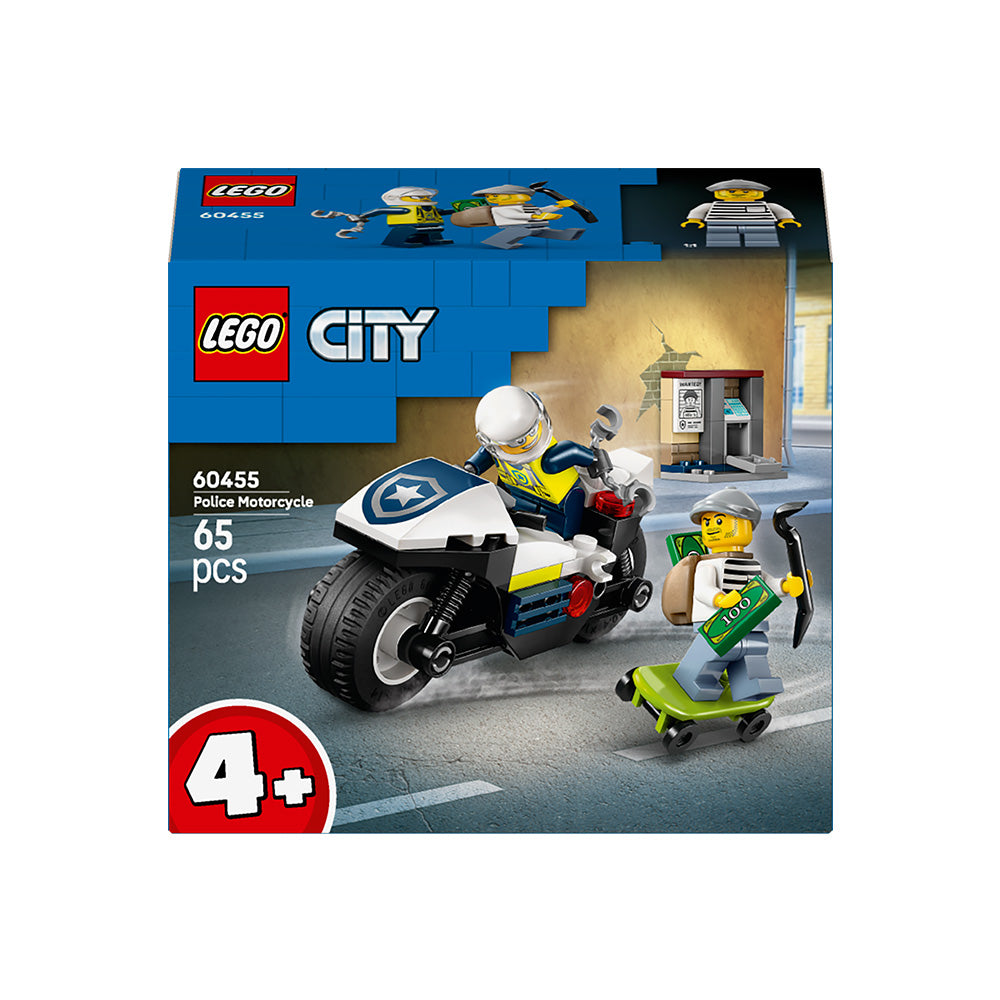 LEGO® City Police Motorcycle Chase Toy, Motorbike Set for Ages 4 and up 60455