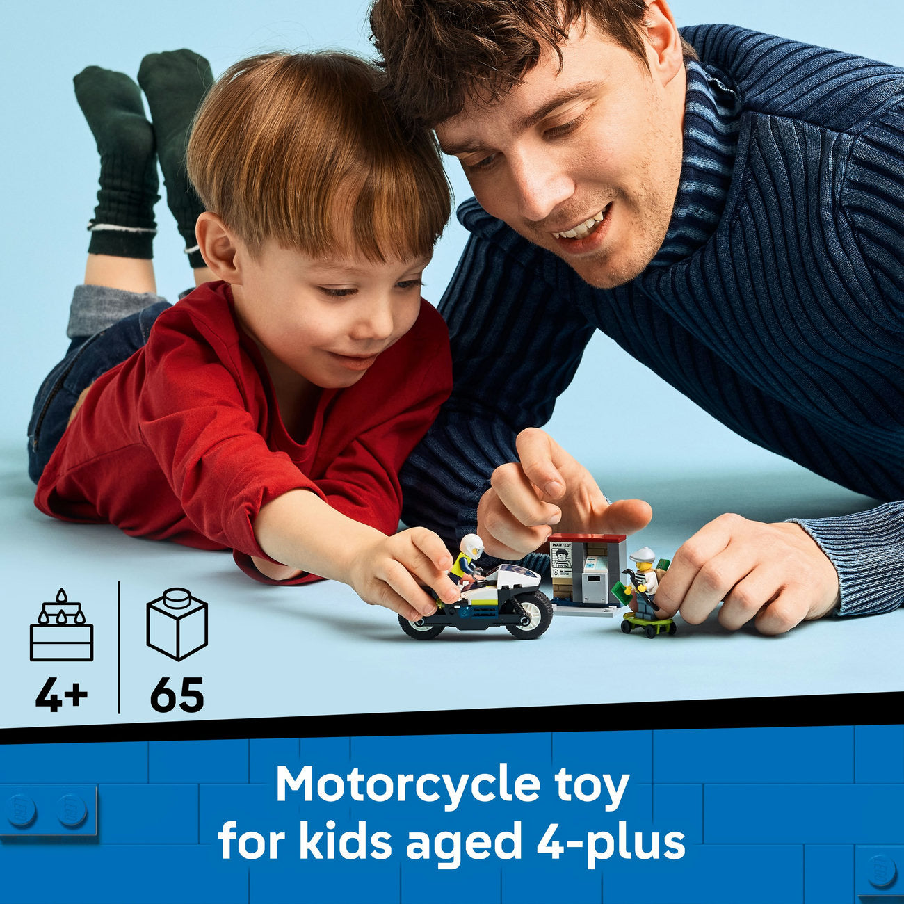 LEGO® City Police Motorcycle Chase Toy, Motorbike Set for Ages 4 and up 60455