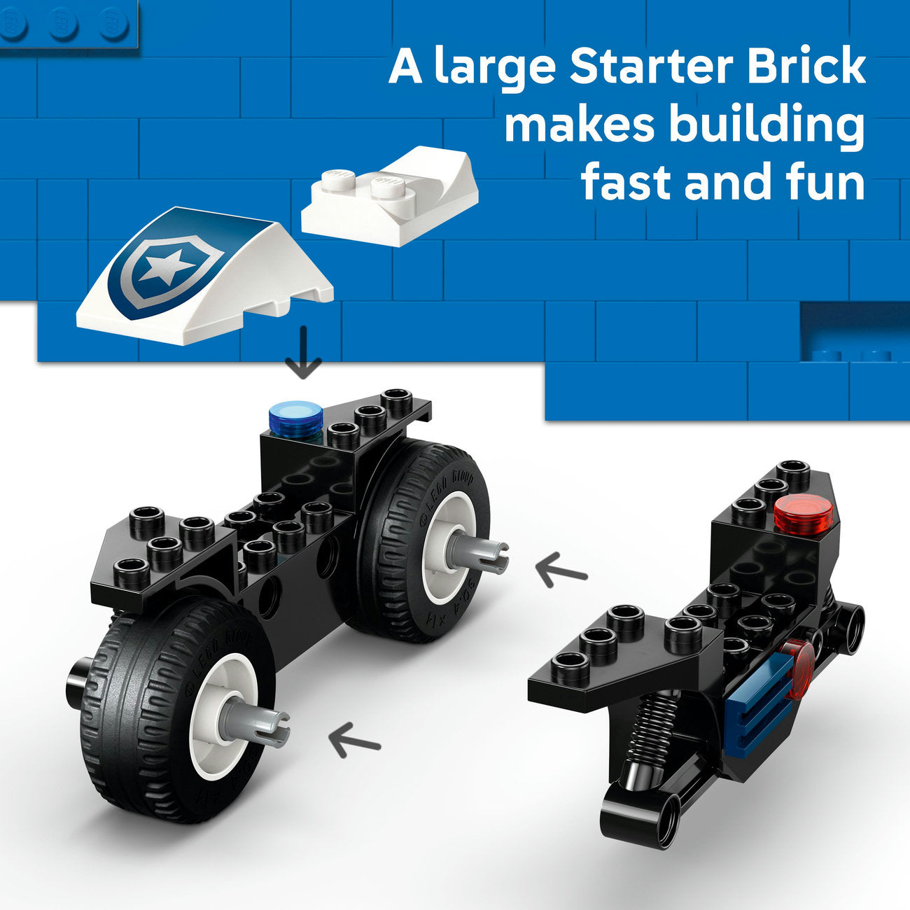 LEGO® City Police Motorcycle Chase Toy, Motorbike Set for Ages 4 and up 60455