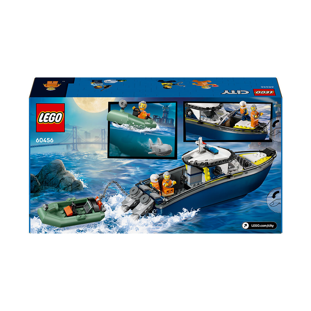 LEGO® City Police Boat Chase Toy with a Floatable Speedboat and Dinghy 60456