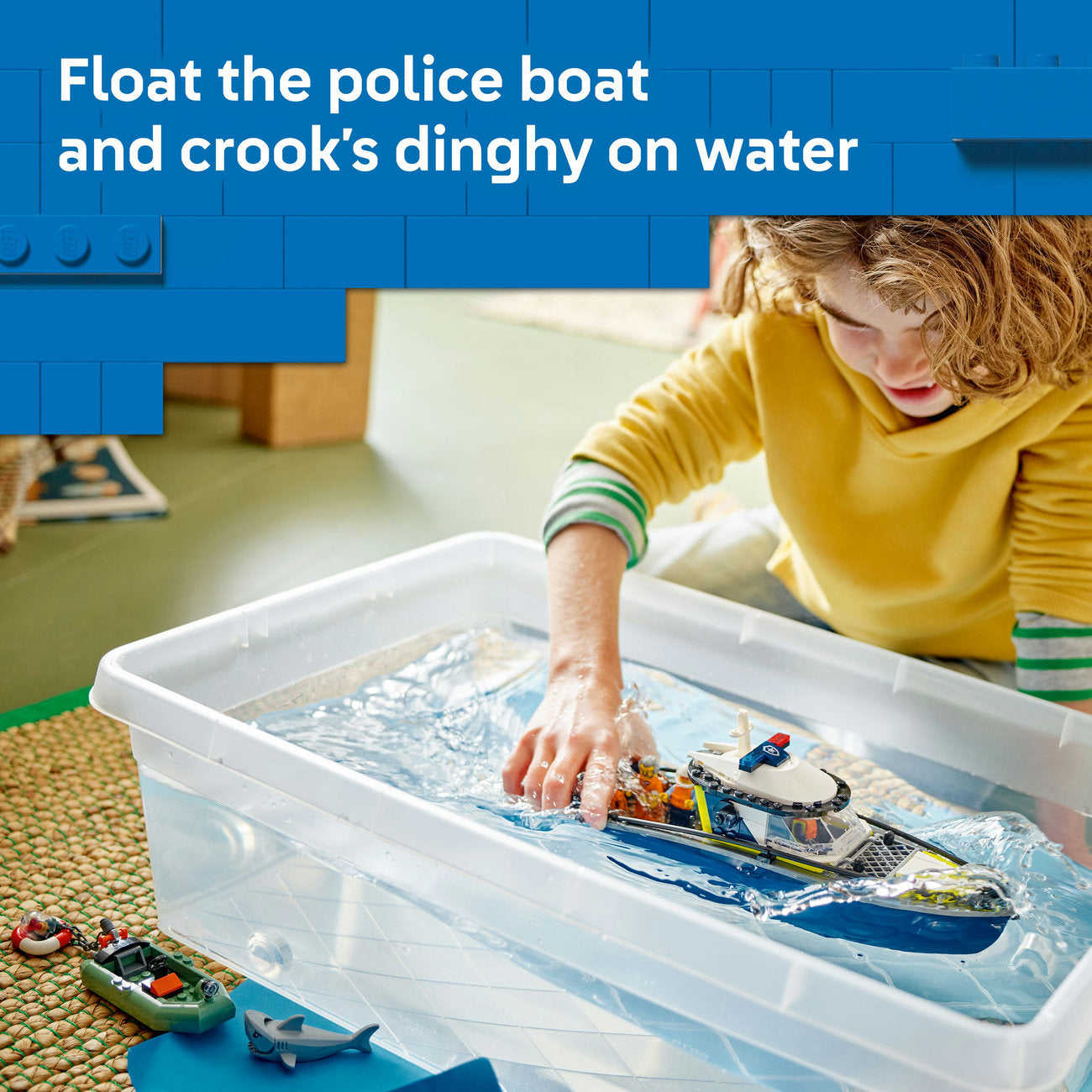 LEGO® City Police Boat Chase Toy with a Floatable Speedboat and Dinghy 60456