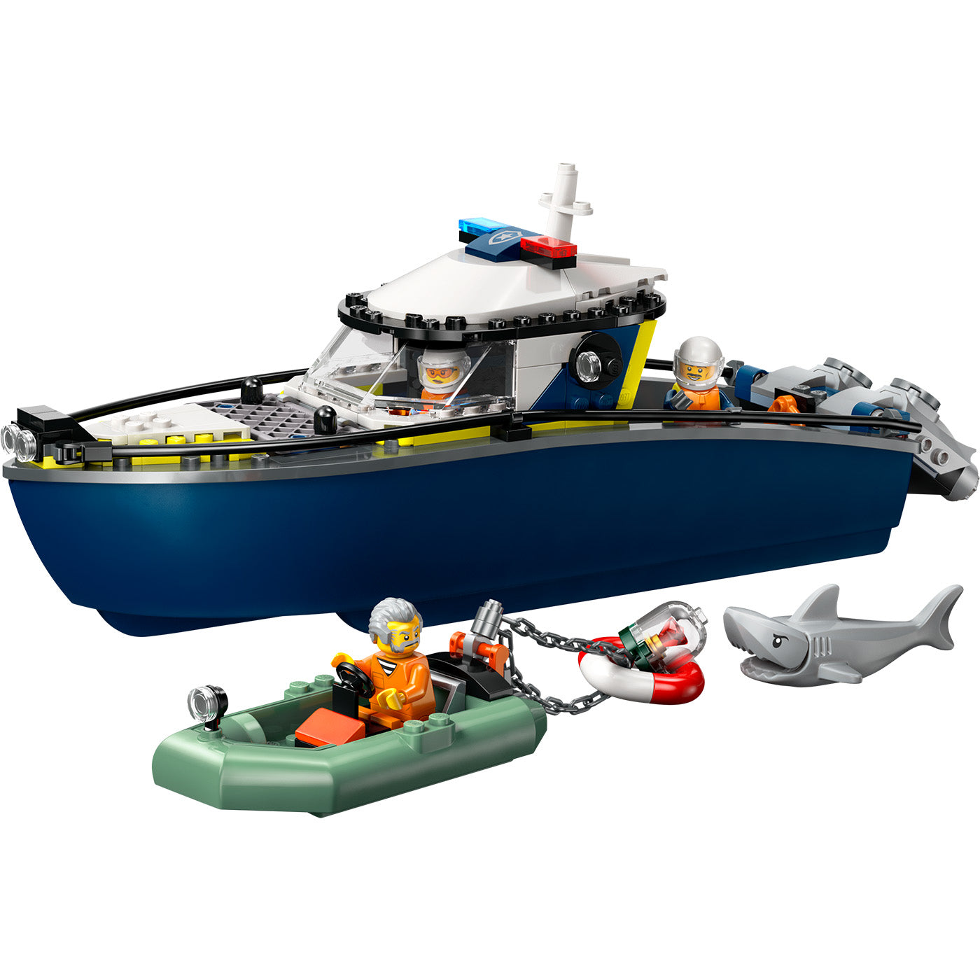 LEGO® City Police Boat Chase Toy with a Floatable Speedboat and Dinghy 60456