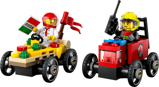 LEGO Pizza vs. Fire Truck Race Car Pack — Set 60458