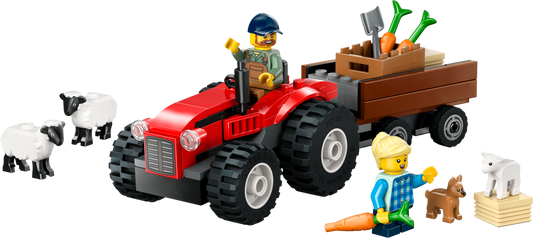 LEGO Red Farm Tractor With Tailer And Sheep — Set 60461