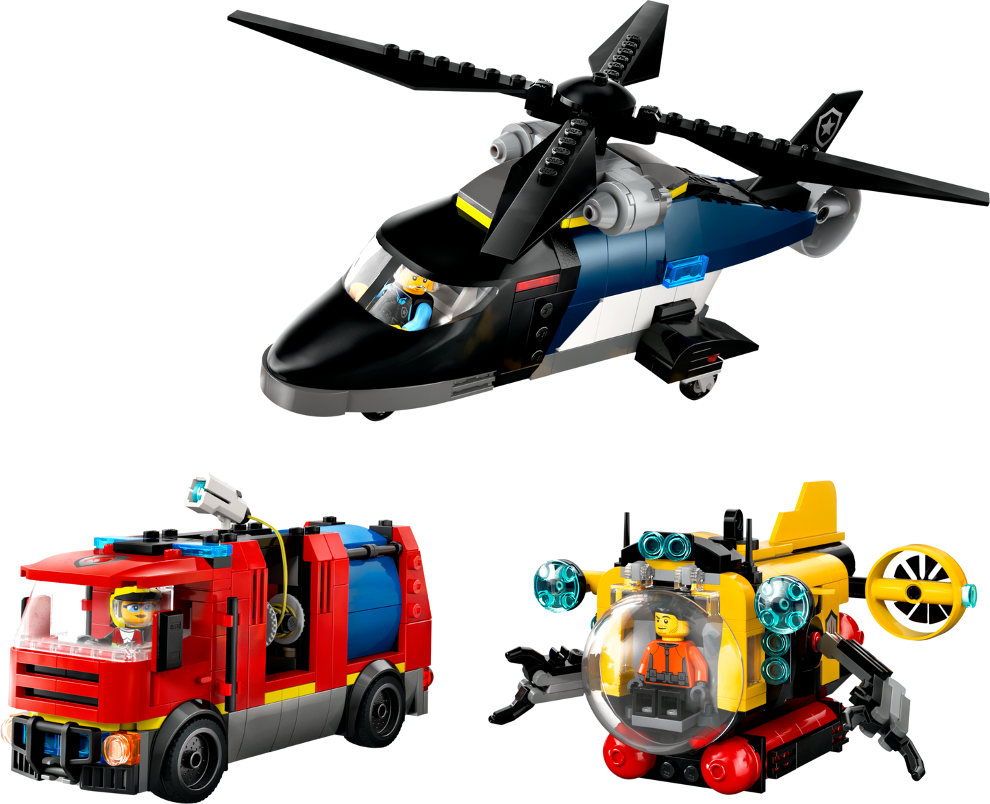 LEGO Helicopter, Fire Truck And Submarine — Set 60462