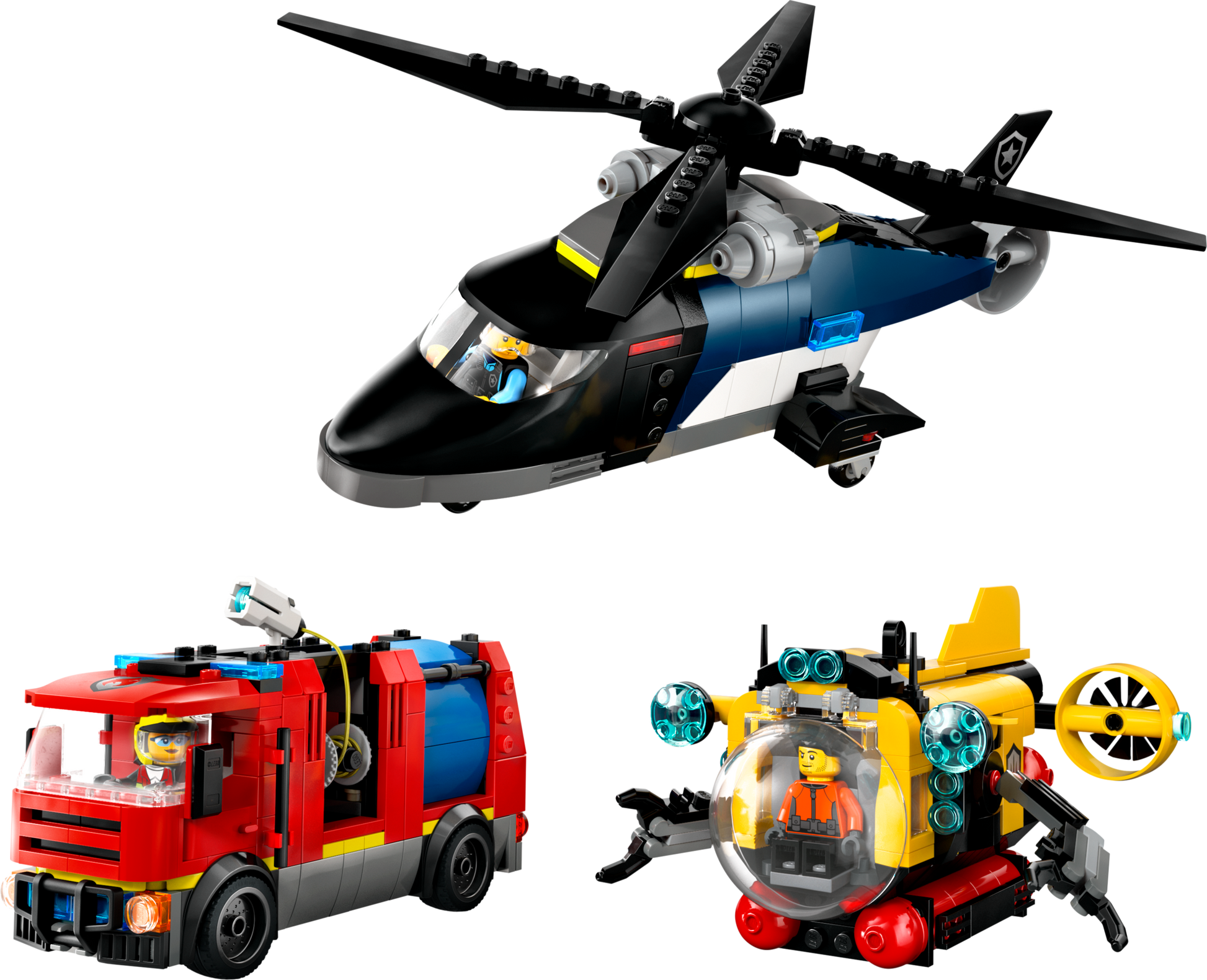 LEGO Helicopter, Fire Truck And Submarine — Set 60462
