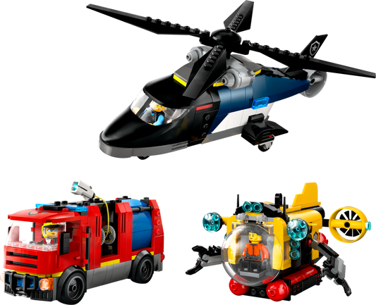 LEGO Helicopter, Fire Truck And Submarine — Set 60462