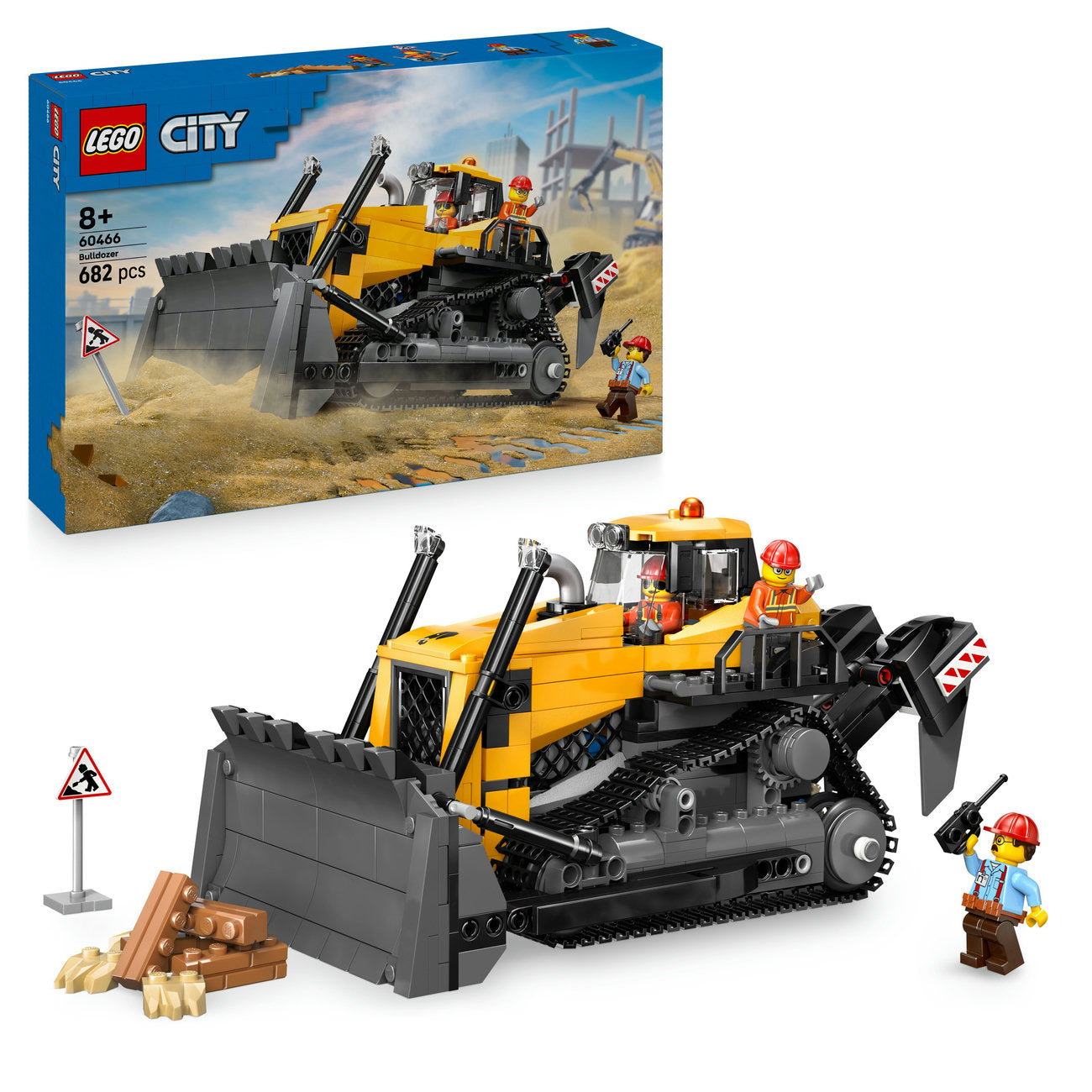 LEGO® City Yellow Bulldozer Construction Site Building Toy Playset 60466
