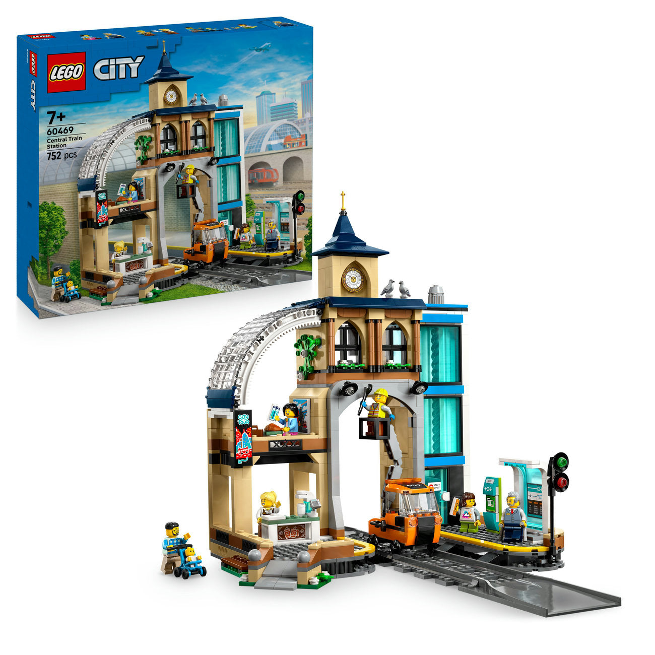 LEGO® City Central Train Station Set for Fans of Construction Toys 60469